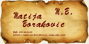 Matija Boraković vizit kartica